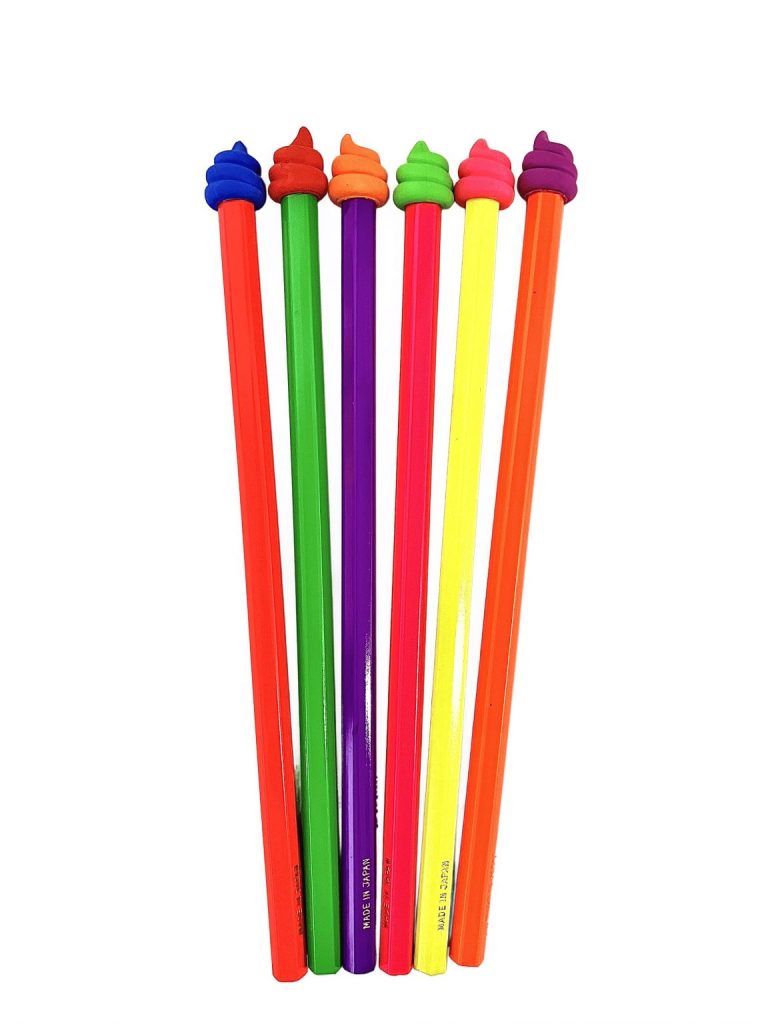 Colorful POOP PENCIL set, humorous design ideal for novelty gifts and kids' stationery